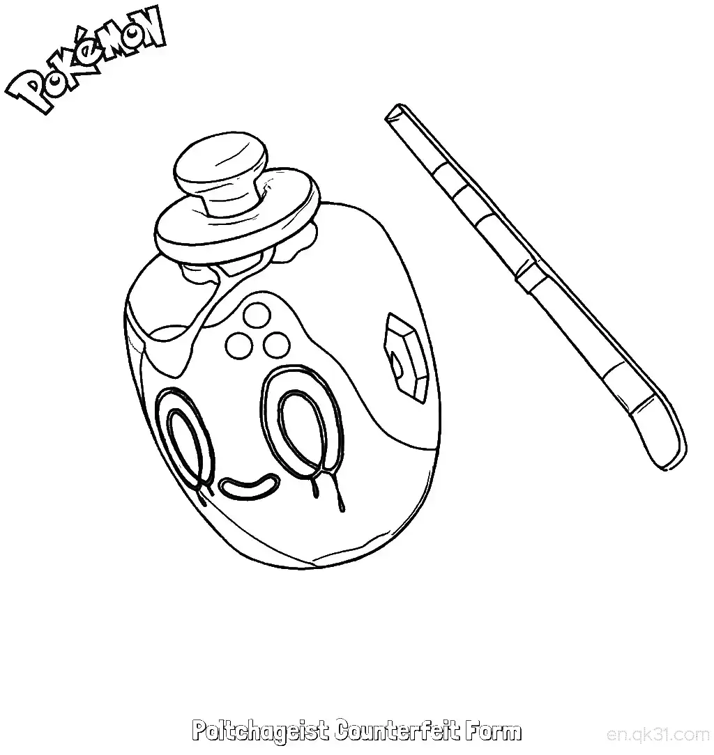 Poltchageist Counterfeit Form2 Coloring Page - Free Printable Pokemon Coloring Sheets – Free Printable Coloring Page for Kids and Adults
